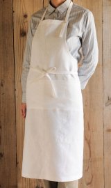 画像: リネン フルエプロン　ホワイト30％オフsale　