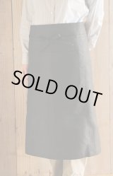 画像: リネン ギャルソンエプロン　ブラック30%オフsale