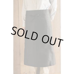 画像: リネン ギャルソンエプロン　ブラック30%オフsale