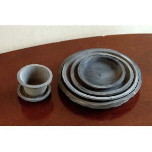 画像: ブラックソーサー 26cm 6set　sale
